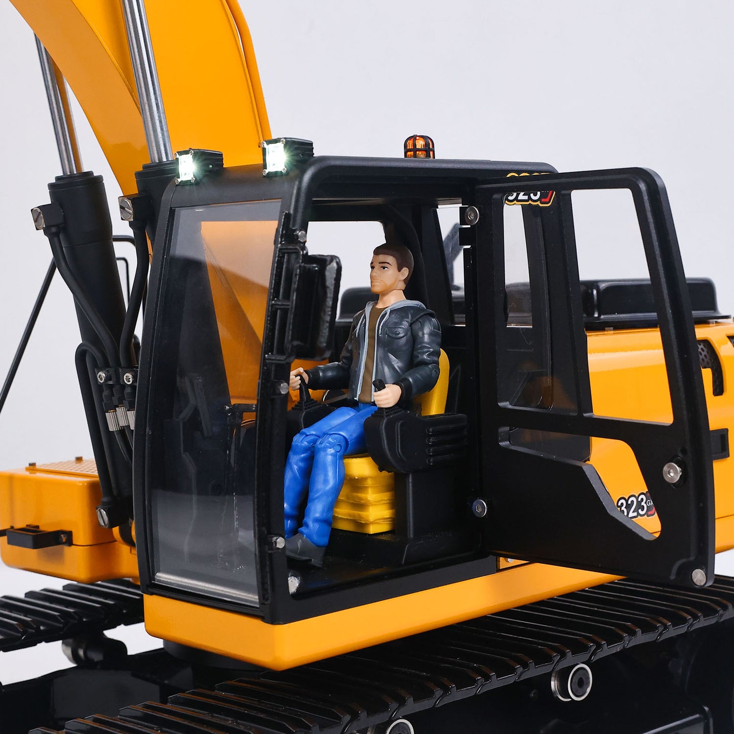 RTR Metal 1/12 Hydraulic Remote Control Excavator 323GX 3 Way Valve RC Digger Model Quick Coupler Flysky ST8 Radio Battery