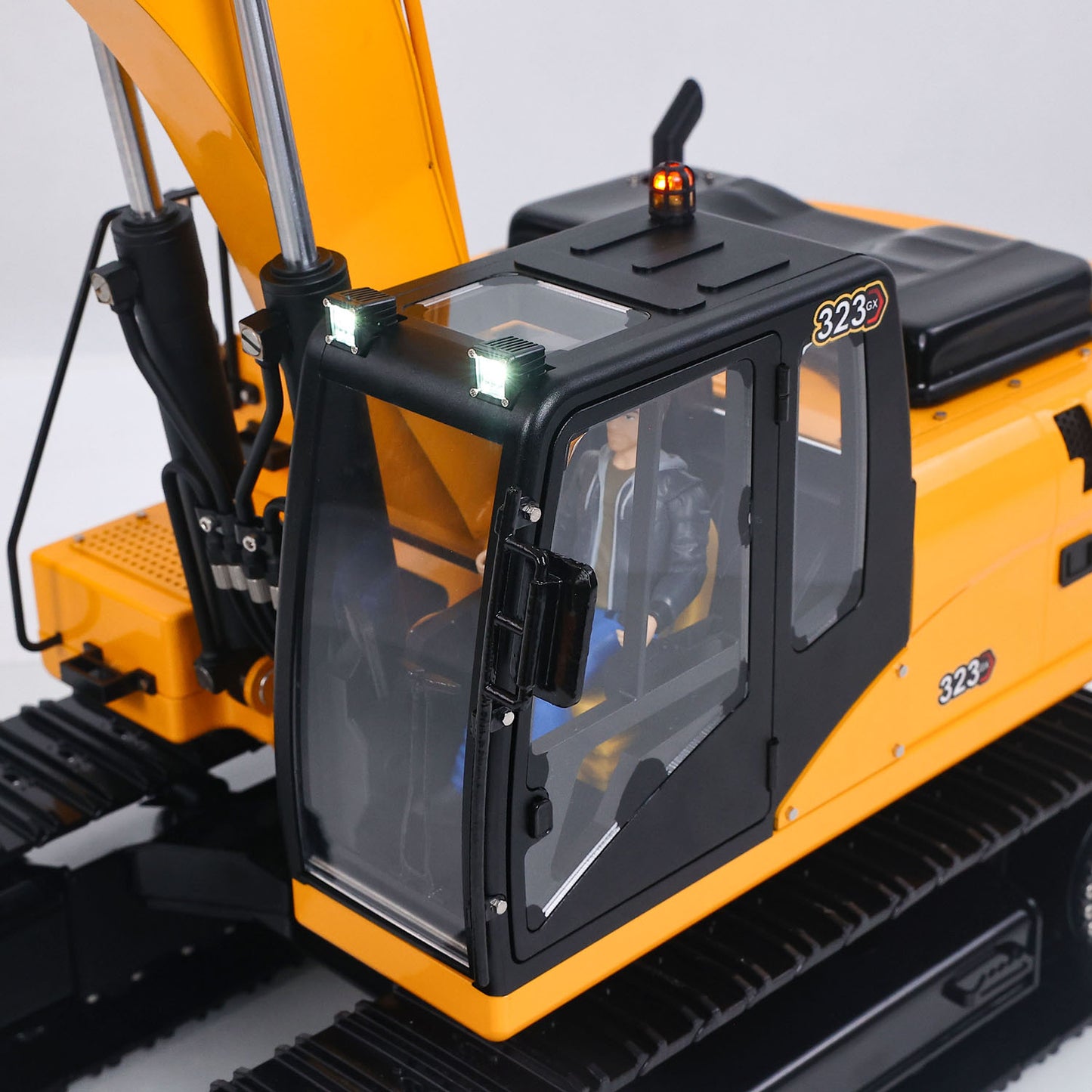 RTR Metal 1/12 Hydraulic Remote Control Excavator 323GX 3 Way Valve RC Digger Model Quick Coupler Flysky ST8 Radio Battery