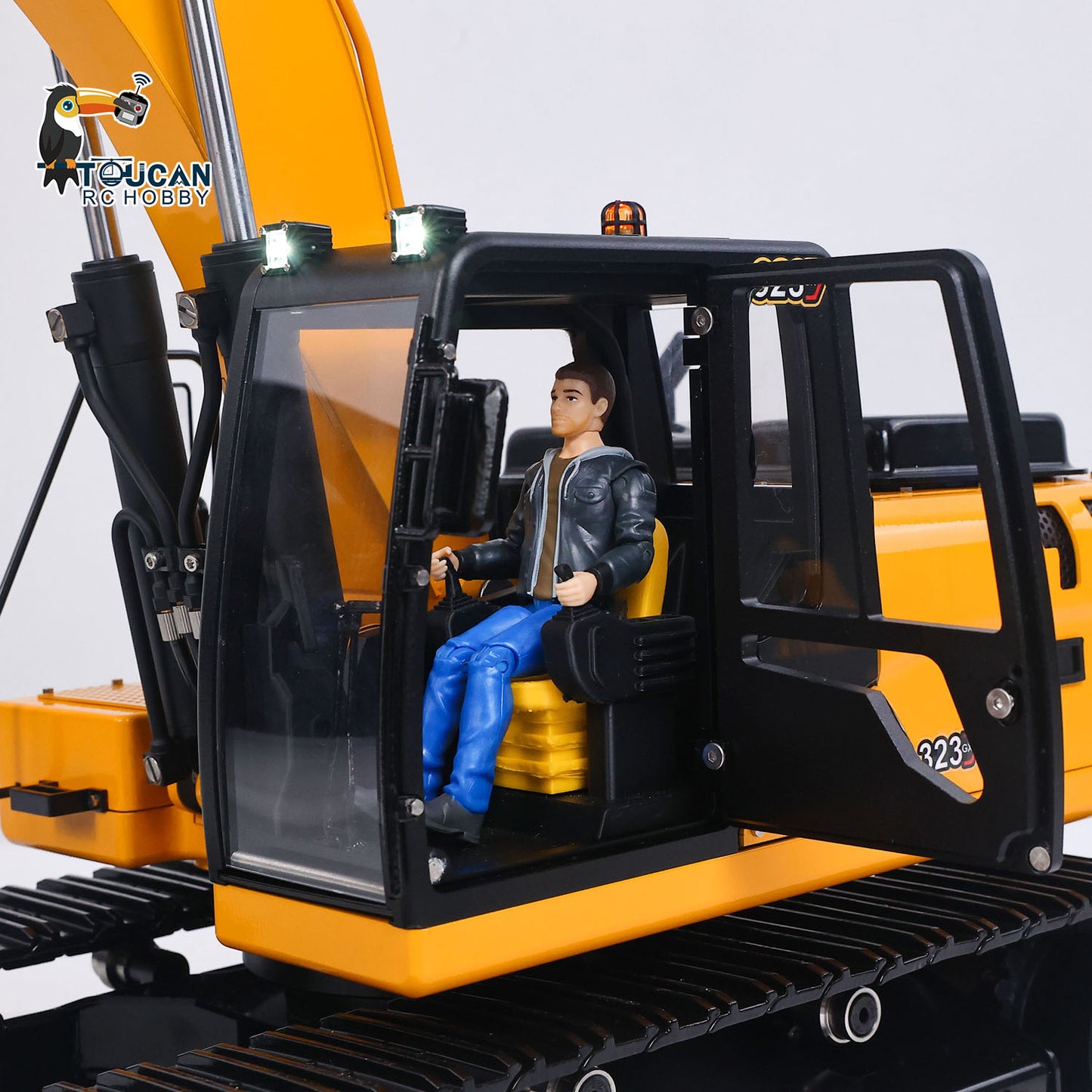 Full Assembled 1/12 Metal RC Excavator GZJC C323GX-TOUCAN Hollow Boom Counterweight