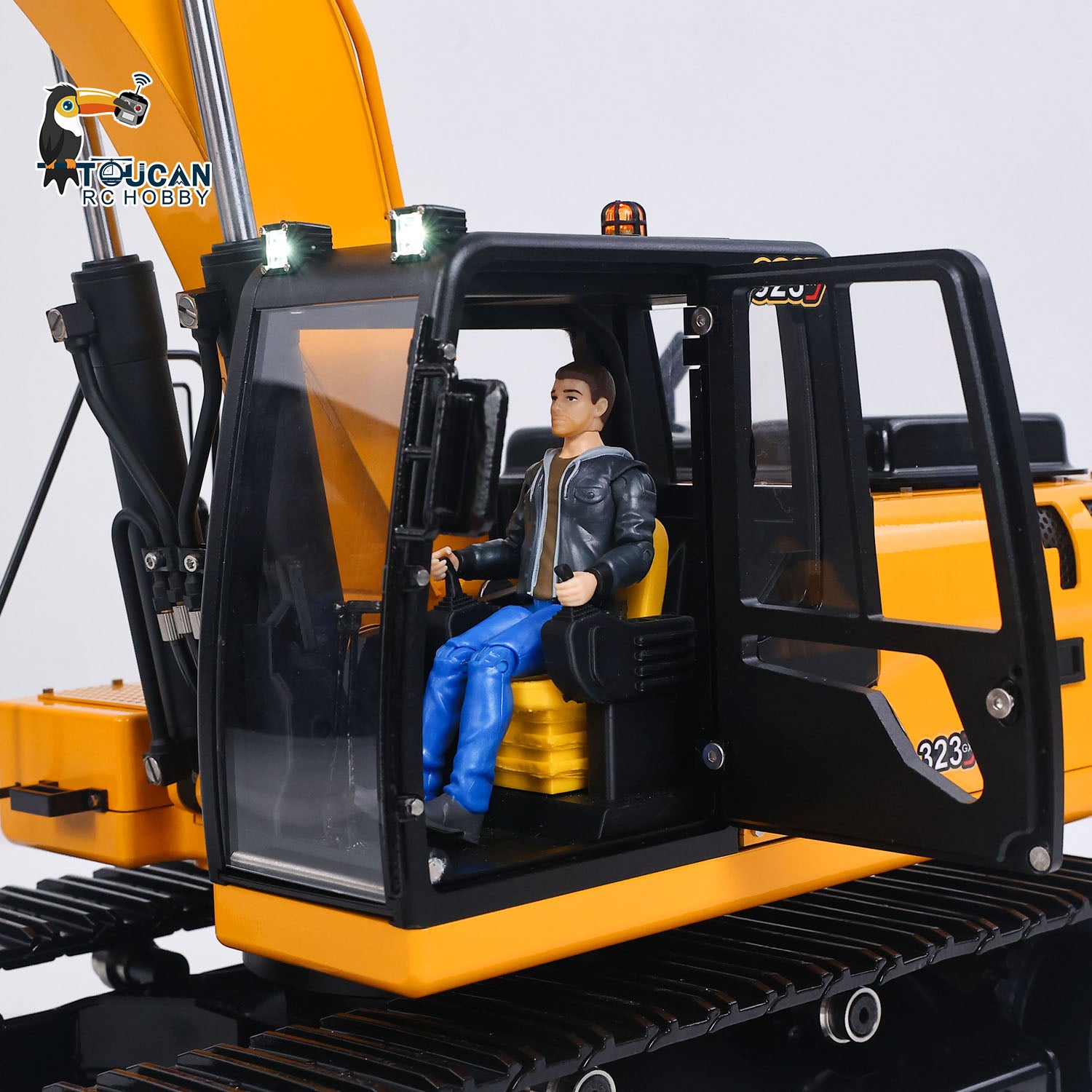 Full Assembled 1/12 Metal RC Excavator GZJC C323GX-TOUCAN Hollow Boom Counterweight
