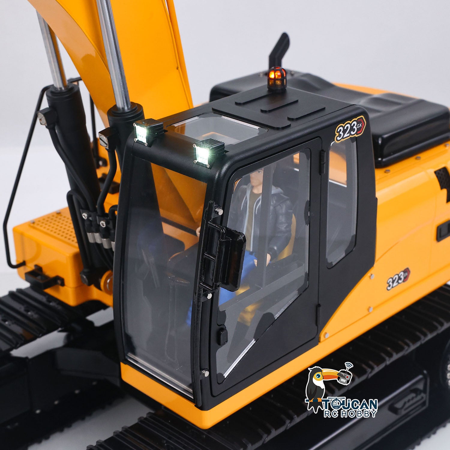 Full Assembled 1/12 Metal RC Excavator GZJC C323GX-TOUCAN Hollow Boom Counterweight