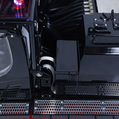 RC excavator cab interior cockpit detail with PL18EV Lite remote control system interface