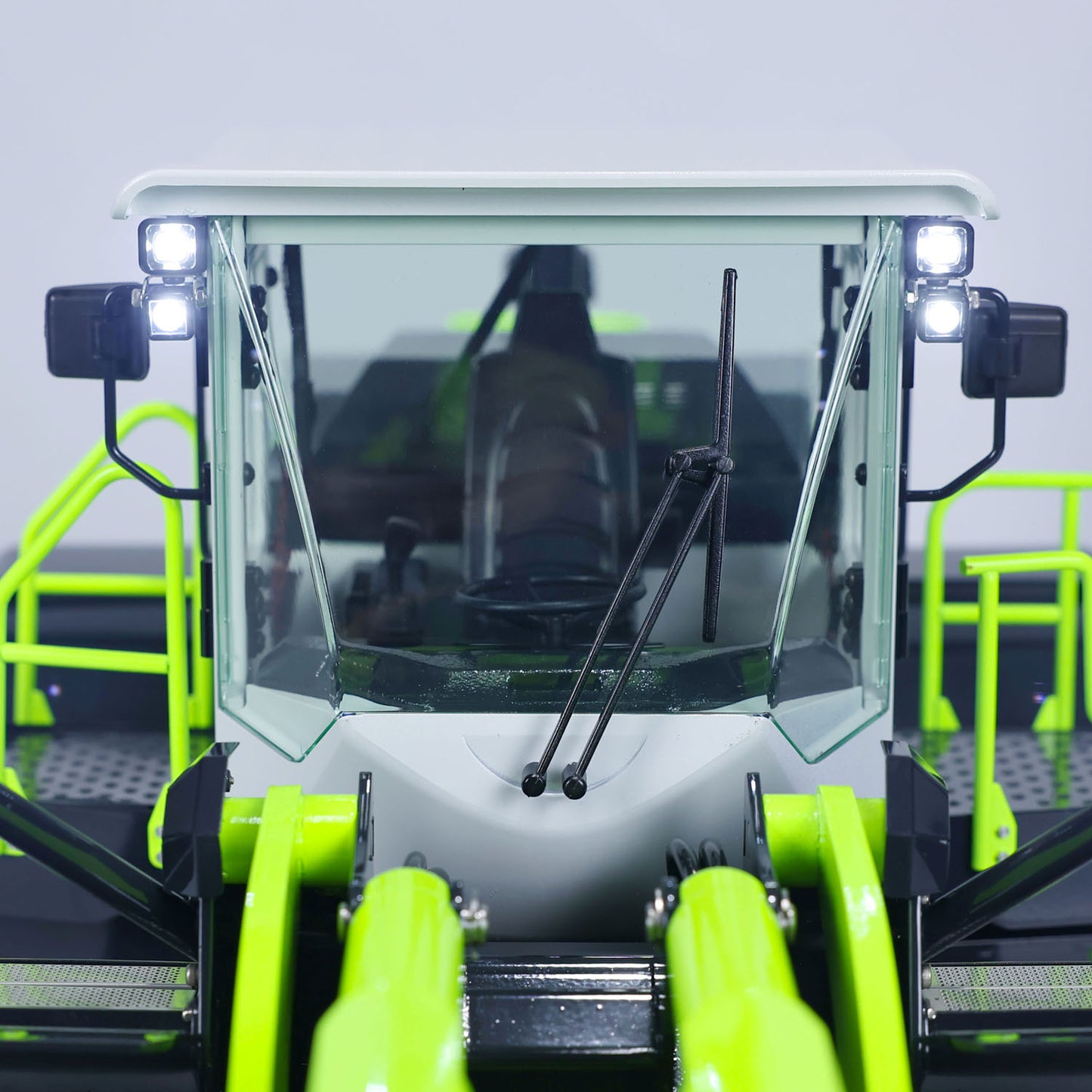 RC loader cabin windshield detail JDM-198 ZW370 1:14 scale metal construction truck operator station clear glass view