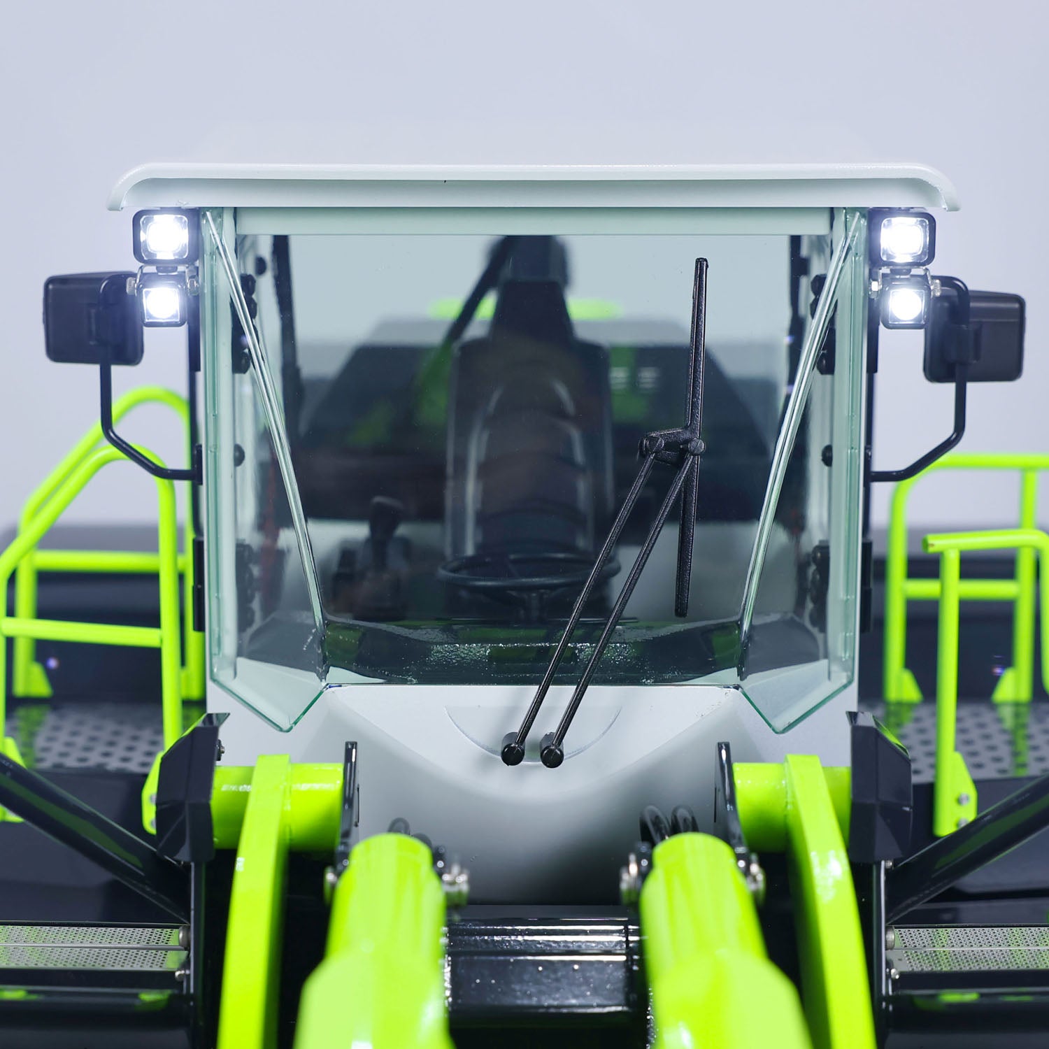 RC loader cabin windshield detail JDM-198 ZW370 1:14 scale metal construction truck operator station clear glass view