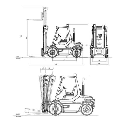 LESU Metal 1/14 Aoue Unassembled Hydraulic Forklift A0002 With RC System