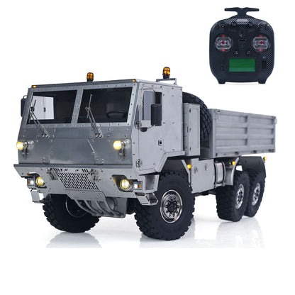 ScaleC 1/14 RC Metal 6X6 Off‑Road Military Transport Truck T815 TATRA, Non‑Hydraulic Cargo Bed, Factory Pre‑Assembled, 3‑Speed Gearbox, Motor ESC Servo, Differential Lock, Light And Sound Set, ST8 Transmitter Included, No Battery No Charger, Raw Metal Finish