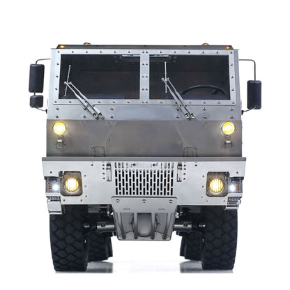 ScaleC 1/14 RC Metal T815 TATRA 6X6 Off‑Road Military Truck Straight Front Shot, Front Grille, Headlamp And Bumper Metal Structure Detail