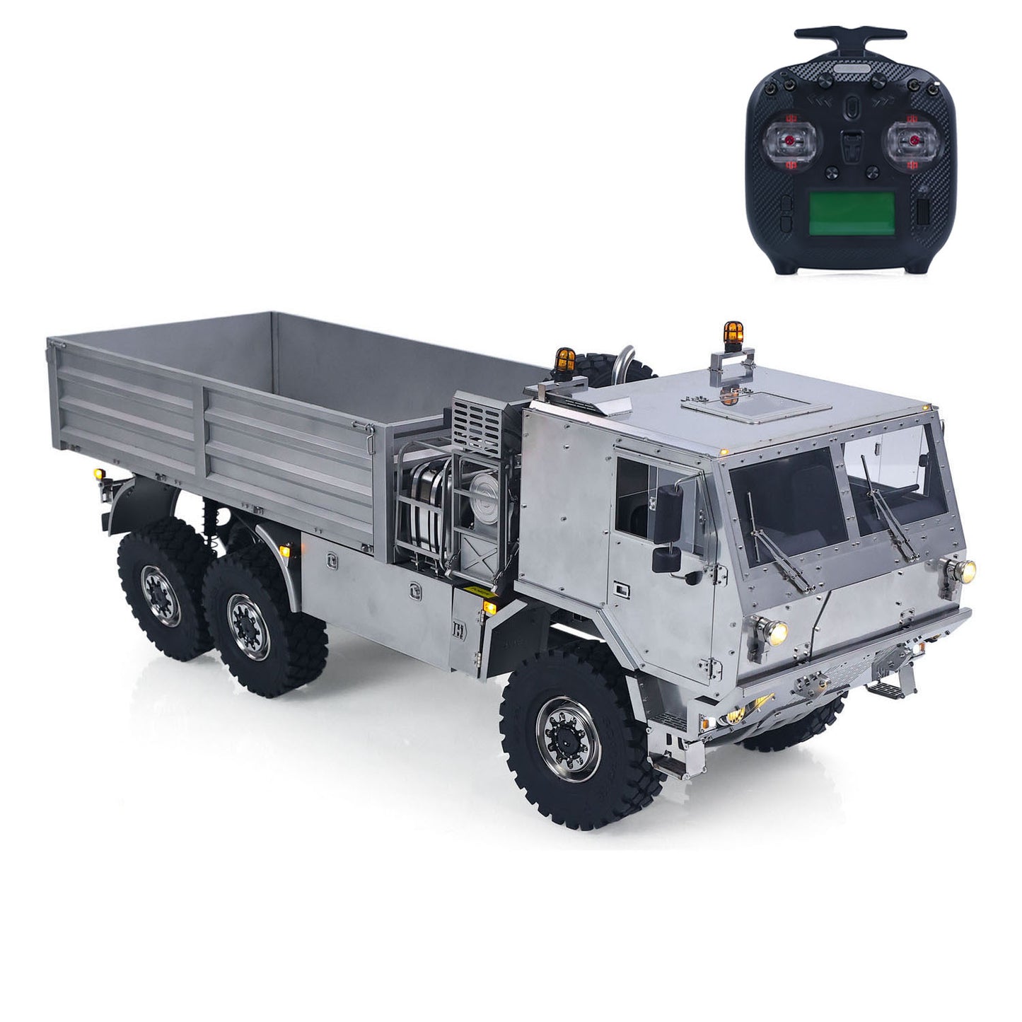 ScaleC 1/14 RC T815 TATRA 6X6 Metal Off‑Road Truck, 45‑Degree Front Exterior View, Non‑Hydraulic Cargo Box, Full Metal Body RC Military Vehicle Model