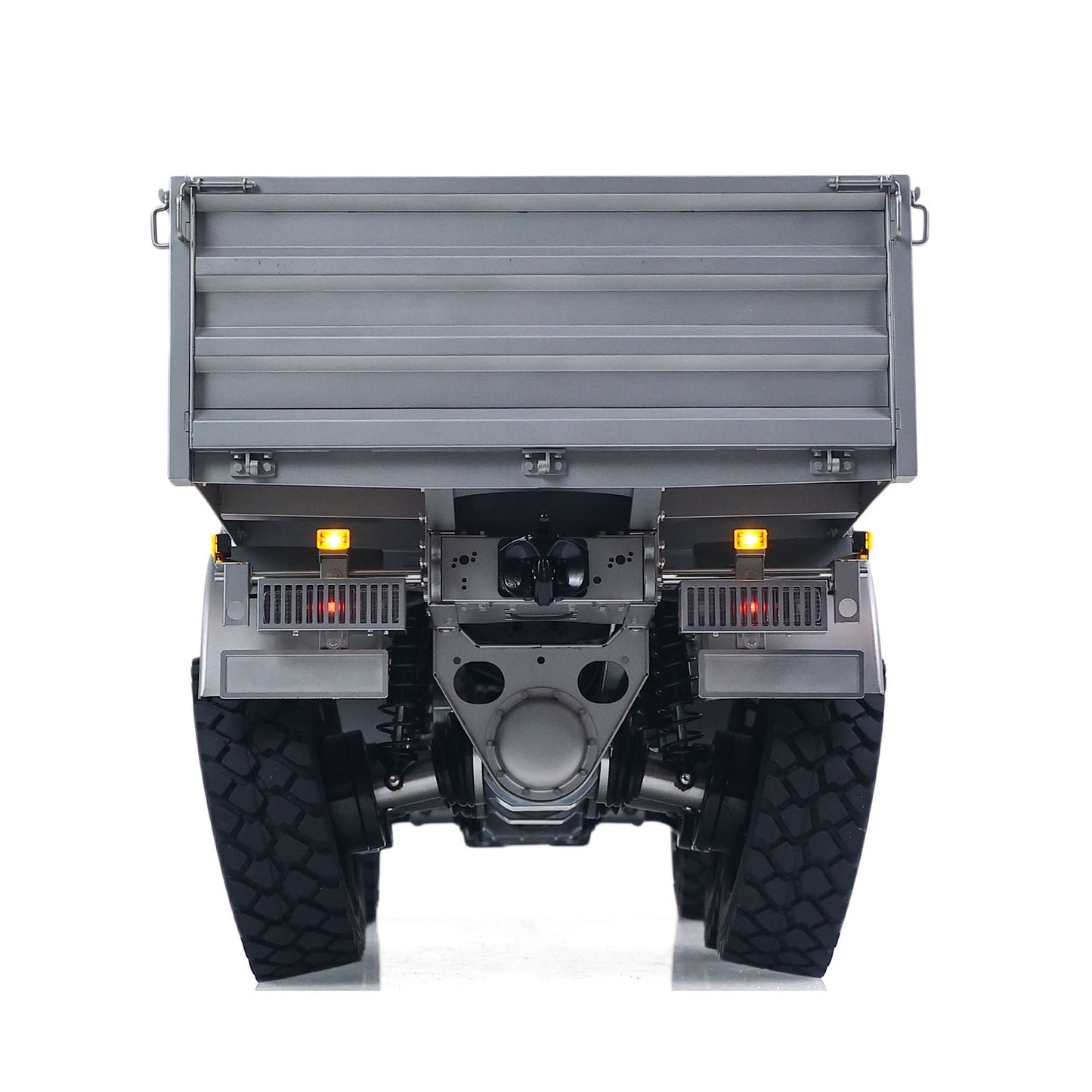 ScaleC 1/14 RC T815 TATRA 6X6 Metal Military Truck Straight Rear View, Non‑Hydraulic Cargo Bed Rear Gate, Taillight And Rear Axle Wheel Groups