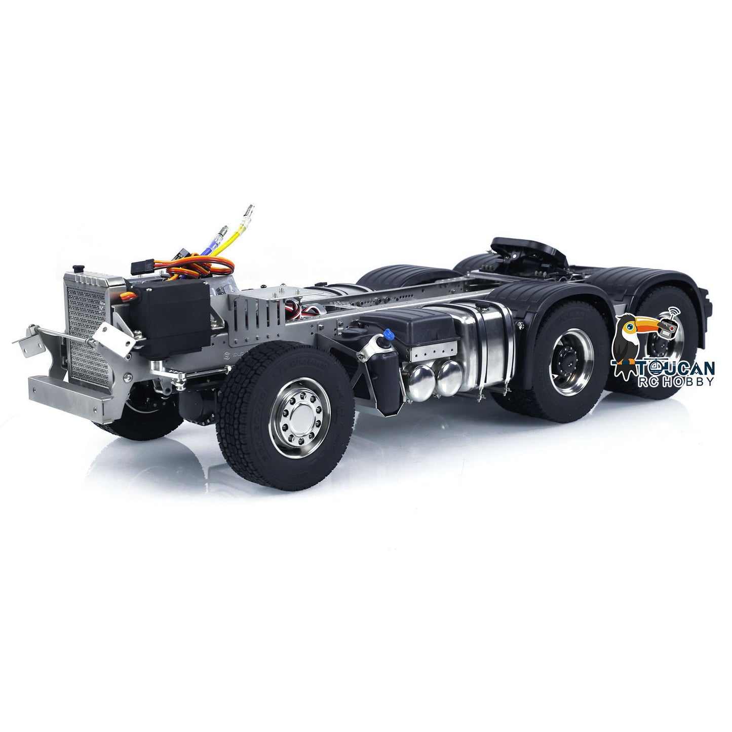 1/14 Mercedes AROCS RC articulated truck rear view heavy duty 6x6 chassis