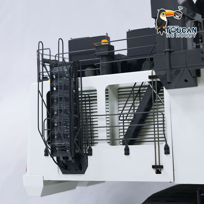 SFROG 996 1/20 RC Hydraulic Excavator Rear Grille Close‑Up, Rear Access Ladder And Safety Guard Structure