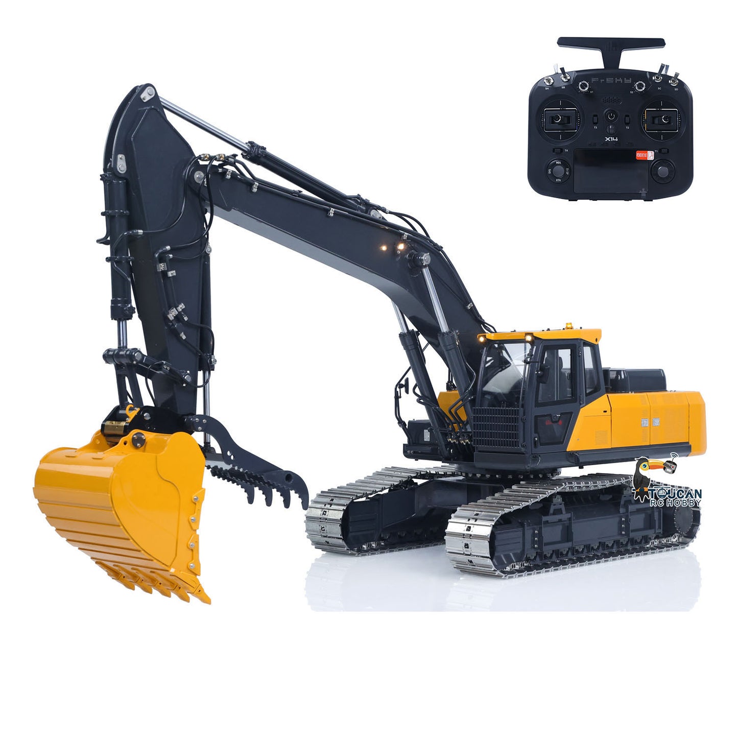 superfrog E400 1/14 RC Hydraulic Excavator Metal Digger Thumb Clamp Version Front View