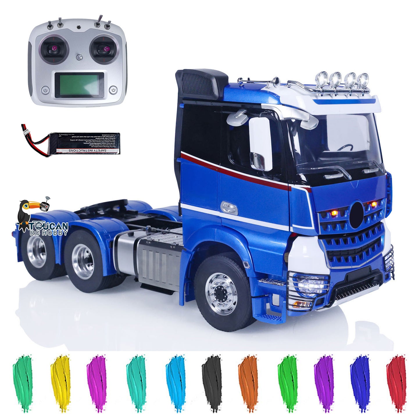 TOUCAN 1/14 6x6 metal RC tractor truck front right view