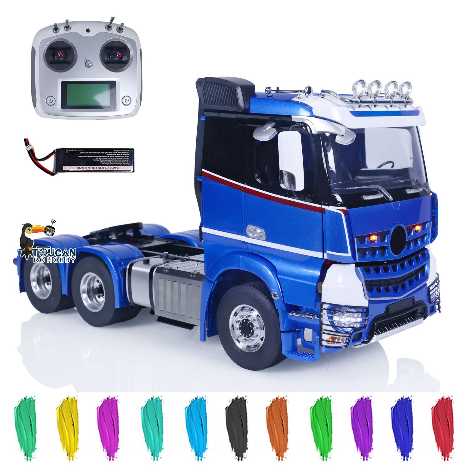 TOUCAN 1/14 6x6 metal RC tractor truck front right view