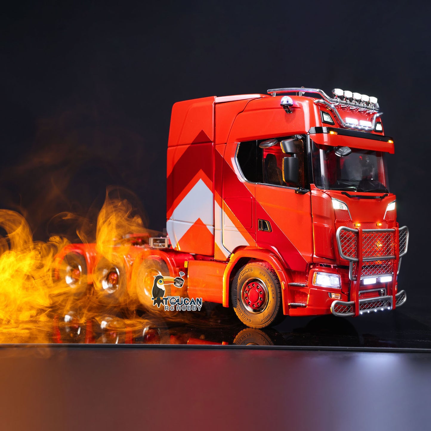 Toucan 1/14 770S 8x8 metal chassis RC tractor truck with smoke system
