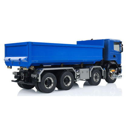Toucan 1/14 RC 8x8 Roll-Off Dump Truck SC-G88 Blue Complete Side View Heavy-Load RC Dump Lorry Pre-Painted Scale Truck