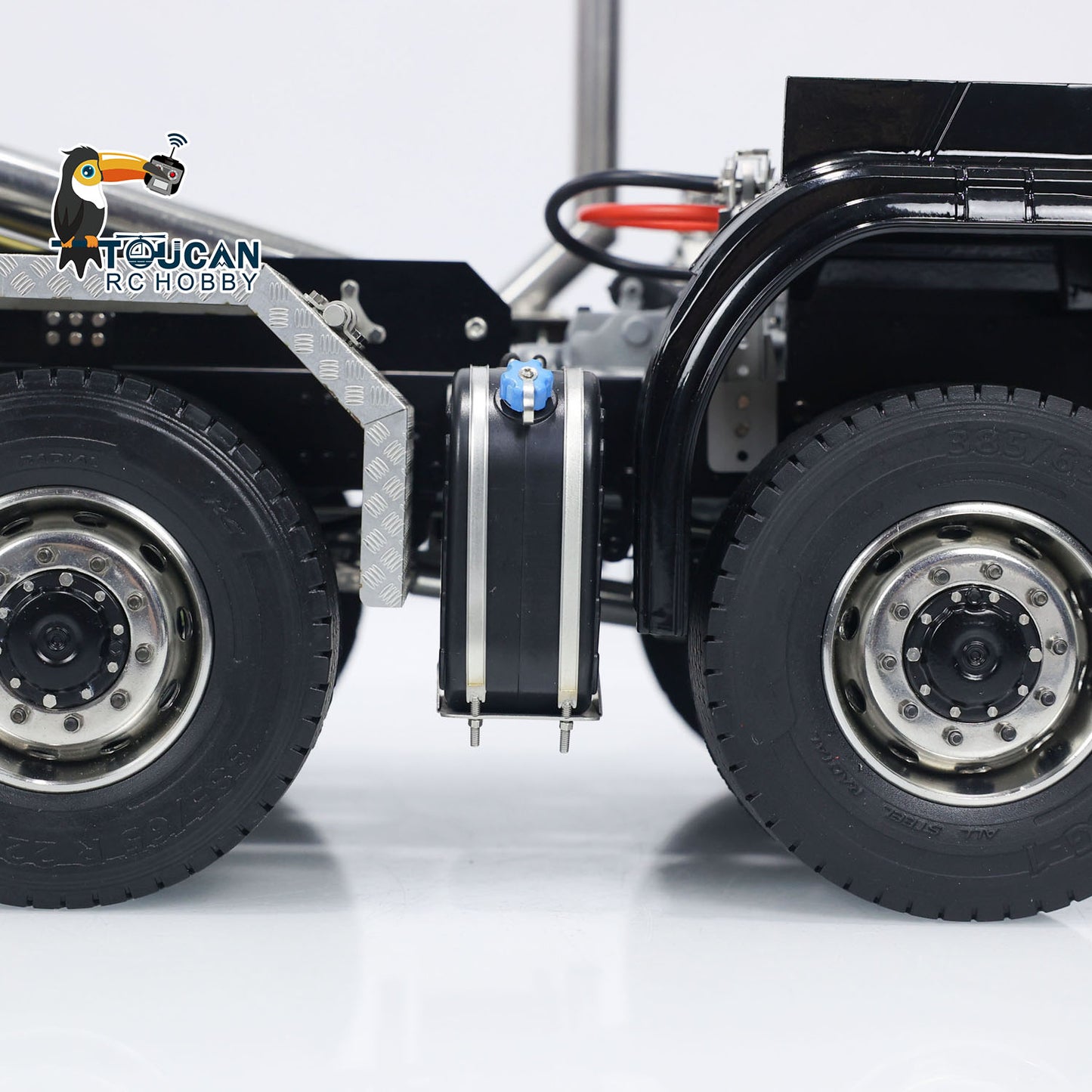 Toucan 1/14 RC 8x8 Roll-Off Dump Truck SC-G88 Chassis Axle, Tire and Suspension Close-up Heavy-Duty 8x8 RC Tipper Truck Parts