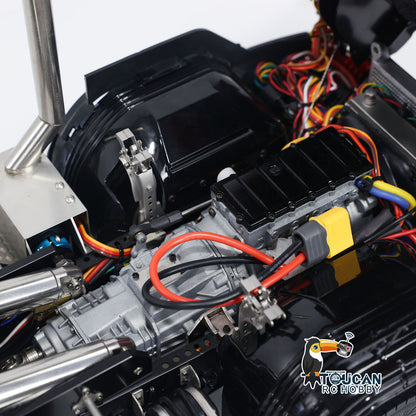 Toucan 1/14 RC 8x8 Roll-Off Dump Truck SC-G88 On-Board Electronics, Motor and ESC Wiring Close-up RC Dump Truck Internal Components