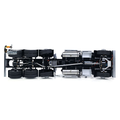 TOUCAN 1/14 RC 8X6 GrandHauler RC Tractor Truck Bottom Chassis Drivetrain Overhead Shot, 3‑Speed Gearbox Differential Lock Axle Internal Mechanical Detail