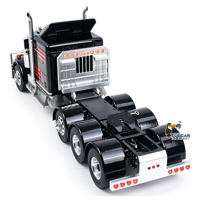 TOUCAN 1/14 RC 8X6 GrandHauler Semi Truck Rear 45 Degree View, Multiple Axles Layout, Axle Differential Lock, 3‑Speed Transmission RC Heavy Truck