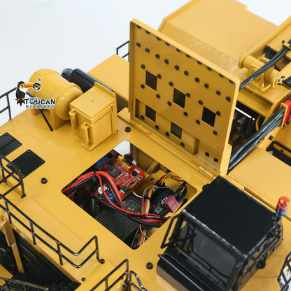 TOUCAN 1/20 RC 739D‑Extended Mining Tractor Open Hatch View, Internal Electronic Compartment With Motor, ESC, Sound Module And Wiring Layout