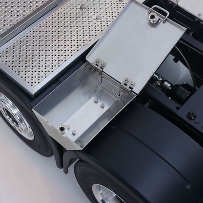 TOUCAN 56360 1/14 RC 8X8 Tractor Truck Side Equipment Box Close-Up, Open Door & Internal Compartment Structure Detail