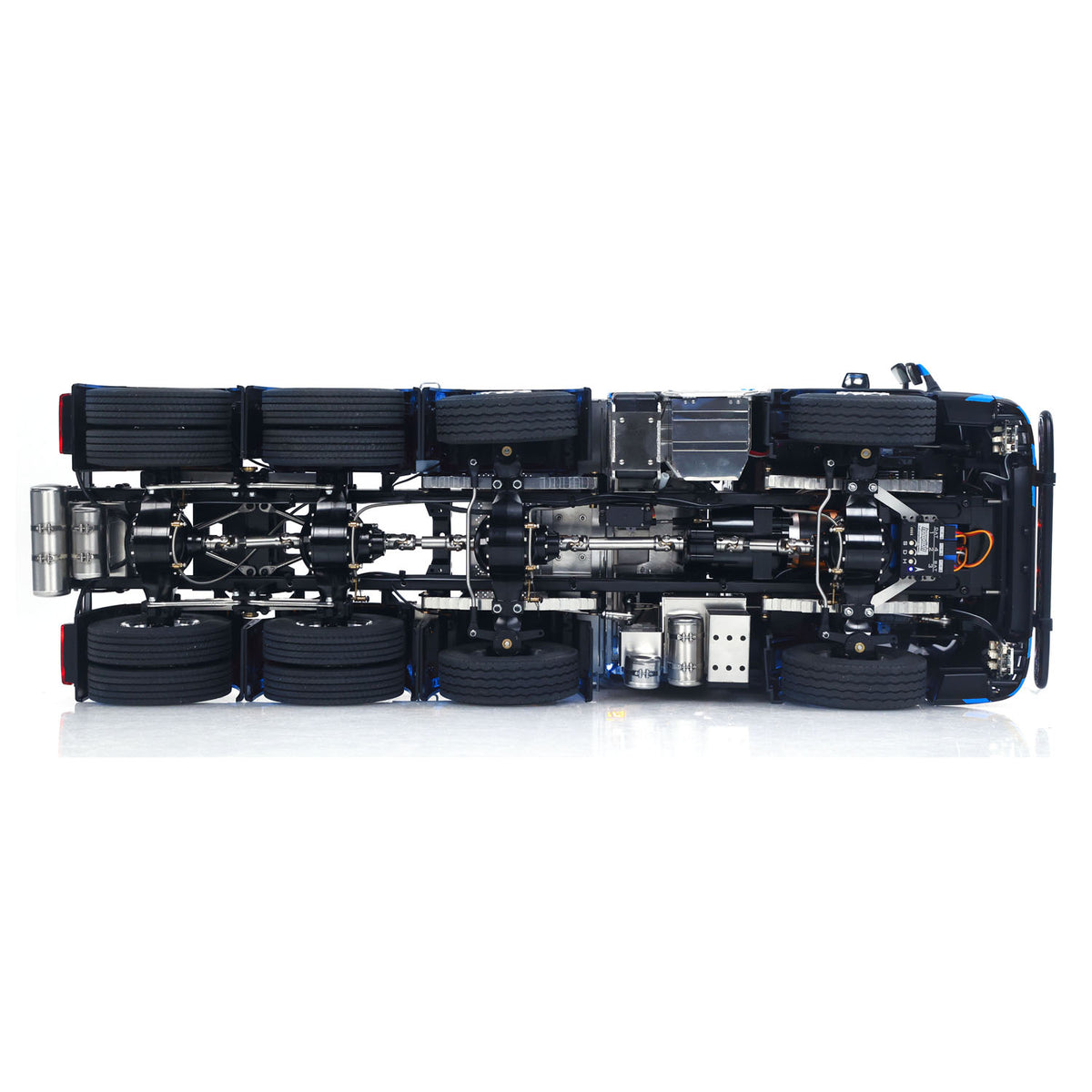 TOUCAN 56360 1/14 RC 8X8 Tractor Truck Top-Down Chassis View, Full 8X8 Drivetrain, 2-Speed High-Torque Gearbox & Suspension Layout