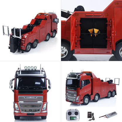 TOUCAN 56362 1/14 RC Wrecker Tow Truck Dual View, Side Working Pose & Rear Compartment Open, With Full Accessories, Realistic Wrecker Structure