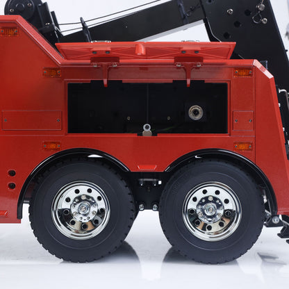 TOUCAN 56362 1/14 RC Wrecker Tow Truck Rear Axle Close-Up, Side Equipment Compartment & Chassis Structure, 3-Speed Transmission Layout