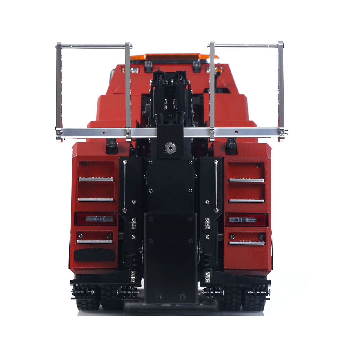 TOUCAN 56362 1/14 RC Wrecker Tow Truck Straight Rear View, Front Facing Lifting Rack Structure, Heavy Duty Recovery Equipment Detail