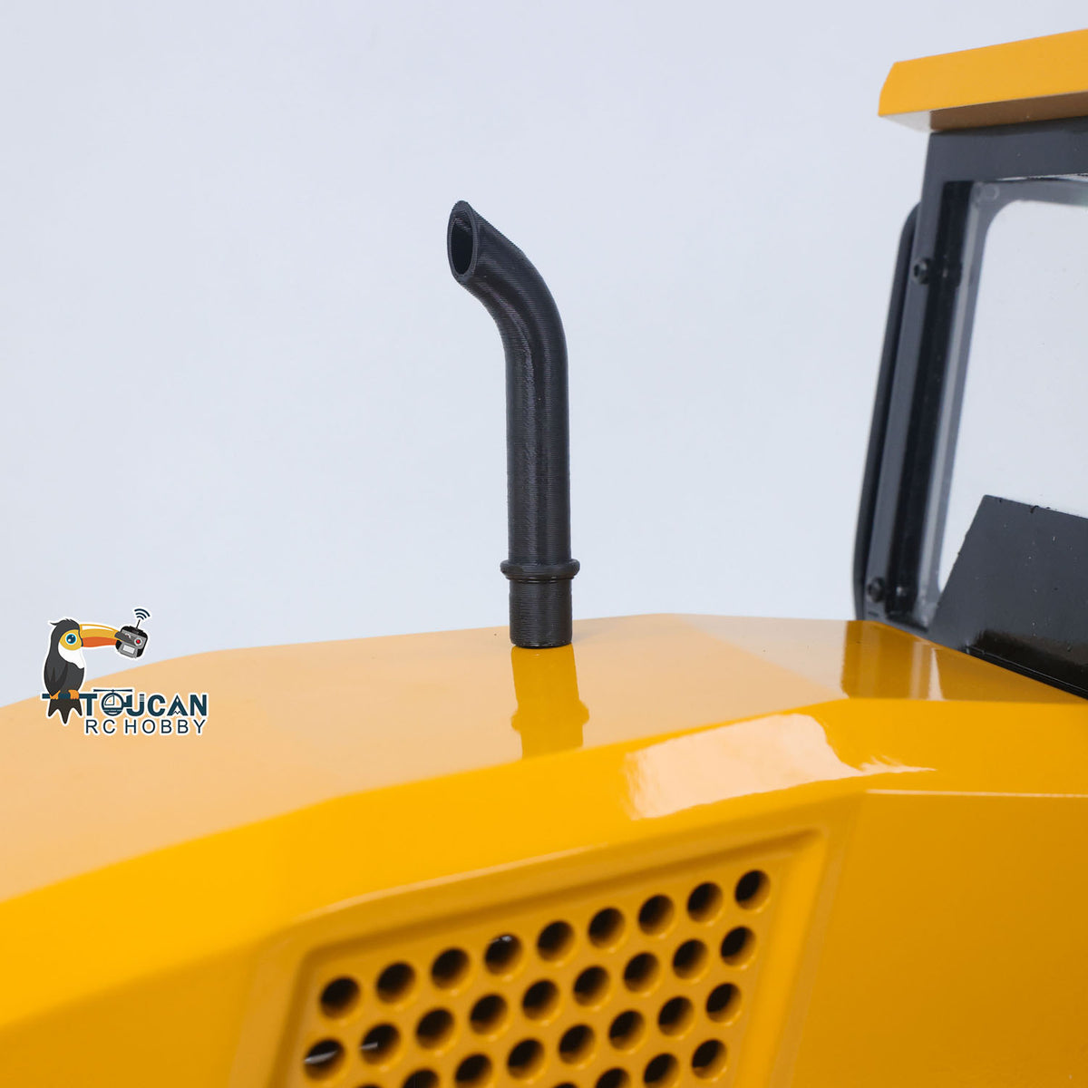 TOUCAN BSM CS11 1/12 Hydraulic Road Roller Side Close-Up, Exhaust Pipe & Rear Vent Grille Structure Detail, Simulated Operational Sound Effects