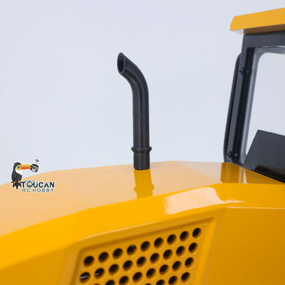 TOUCAN BSM CS11 1/12 Hydraulic Road Roller Side Close-Up, Exhaust Pipe & Rear Vent Grille Structure Detail, Simulated Operational Sound Effects