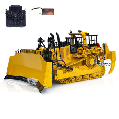 TOUCAN BSM D11T 1/14 Hydraulic Bulldozer Yellow & Black Front Oblique View, With PL18EV Remote & Leopard Battery, Fully Assembled Ready To Run