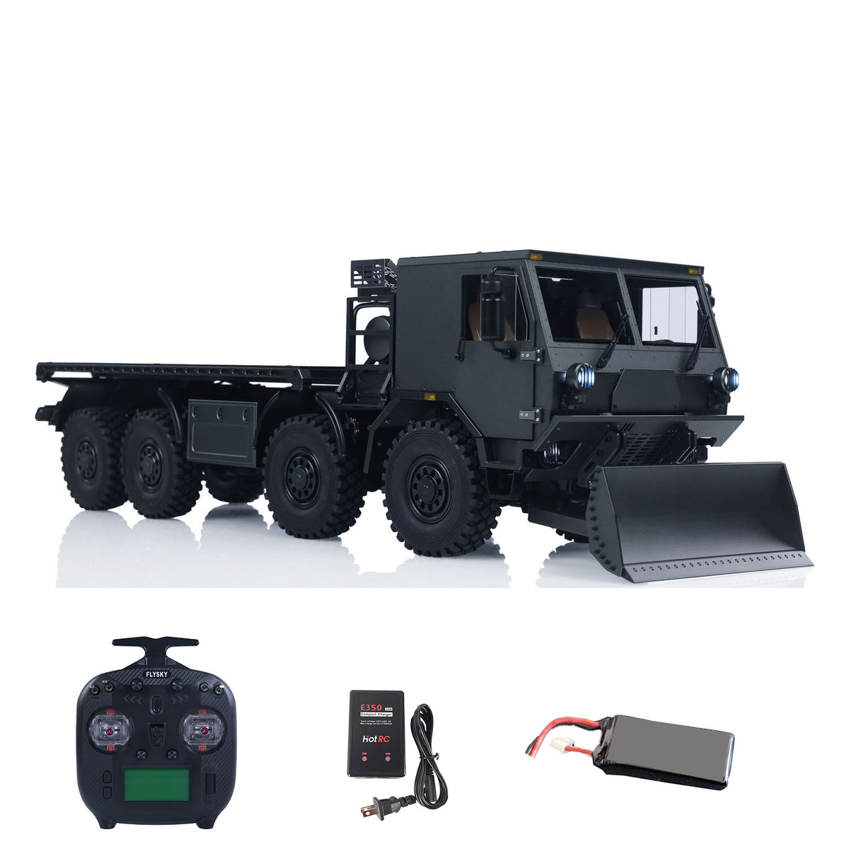 TOUCAN CUB3 1/18 8X8 RC Military Truck Army Green Front Oblique View, With Full Accessory Set, 95% CNC Aluminum Alloy Body, Full Metal Gears & Drive Shafts
