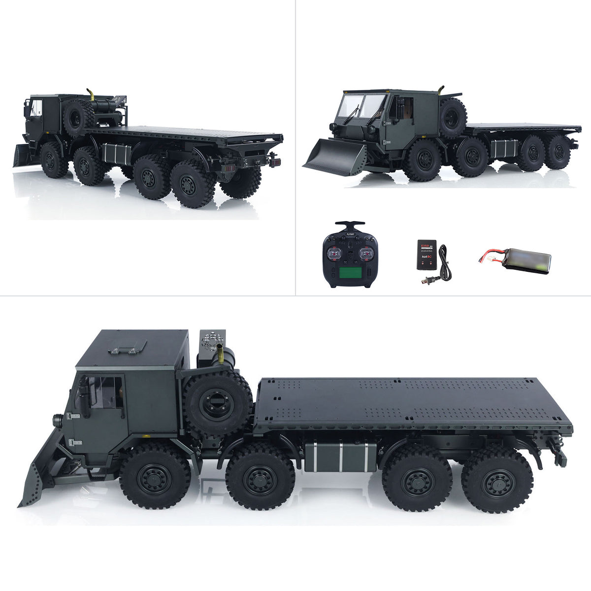 TOUCAN CUB3 1/18 8X8 RC Military Truck Dual View Display, Side & Front Angle, With Remote Controller & Battery, 4-Wheel Steering & 8-Wheel Drive