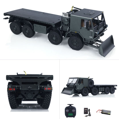 TOUCAN CUB3 1/18 8X8 RC Military Truck Dual View Display, Side With Dozer Blade & Rear Angle, With Remote Controller, 8-Wheel Diff Lock System