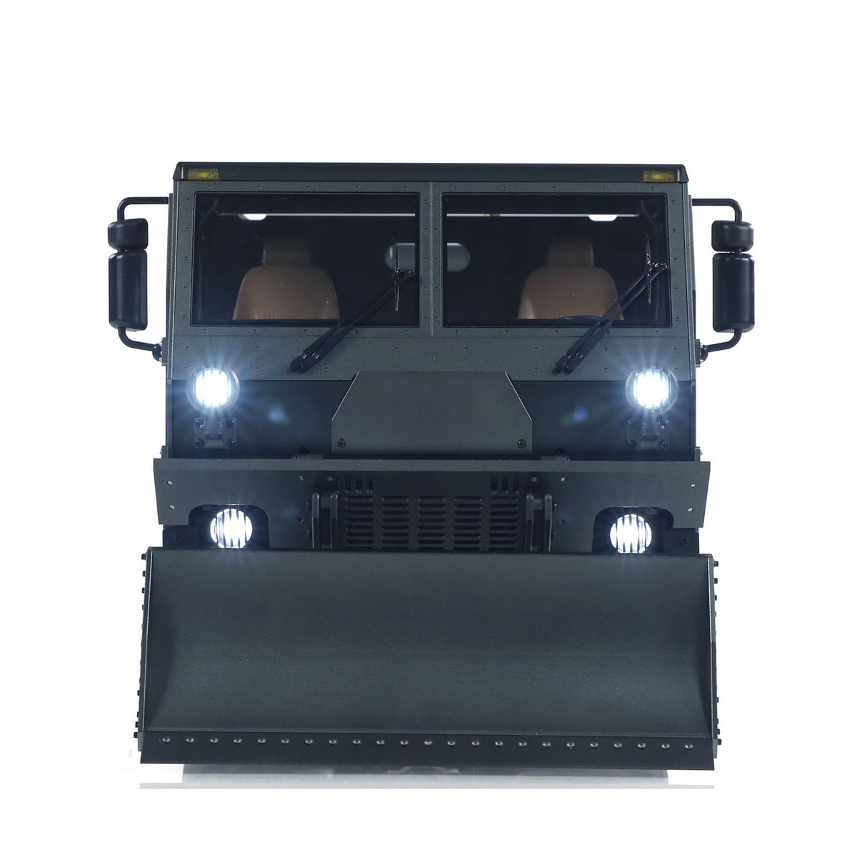 TOUCAN CUB3 1/18 8X8 RC Military Truck Straight Front View, Illuminated Headlights, Full Functional Light & Sound System