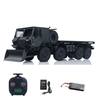 TOUCAN CUB3 1/18 Scale All-Metal 8X8 RC Military Transport Truck, Army Green, With Front Dozer Blade, Air Suspension & Smoke Function, 2-Speed Transmission, Light & Sound System, ST8 Transmitter, 3S 1200mAh Battery & Charger Included