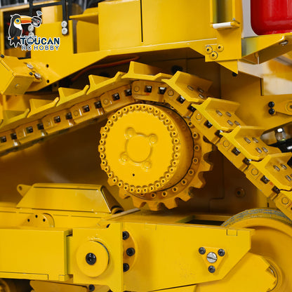 TOUCAN D11T 1/10 RC Metal Bulldozer Track Sprocket Close-Up, Drive Gear & Track Shoe Assembly, Heavy-Duty Metal Undercarriage Parts