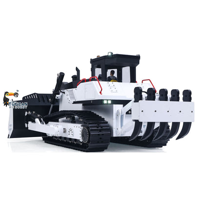 Toucan D155AX 1/12 metal hydraulic RC bulldozer White & Black rear left view