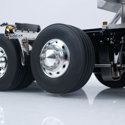 TOUCAN 1/14 RC Metal 8X6 GrandHauler Tractor Truck Side Wheel And Tire Close‑up, Metal Wheel Hub, Heavy‑Duty RC Truck Running Gear Detail