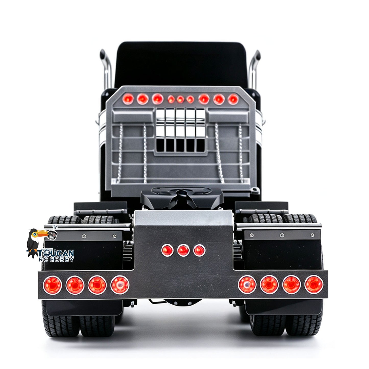 TOUCAN 1/14 RC 8X6 GrandHauler RC Tractor Truck Straight Rear View, Taillight Group, Metal Fender, Equipment Rack Decoration Parts, No Antenna