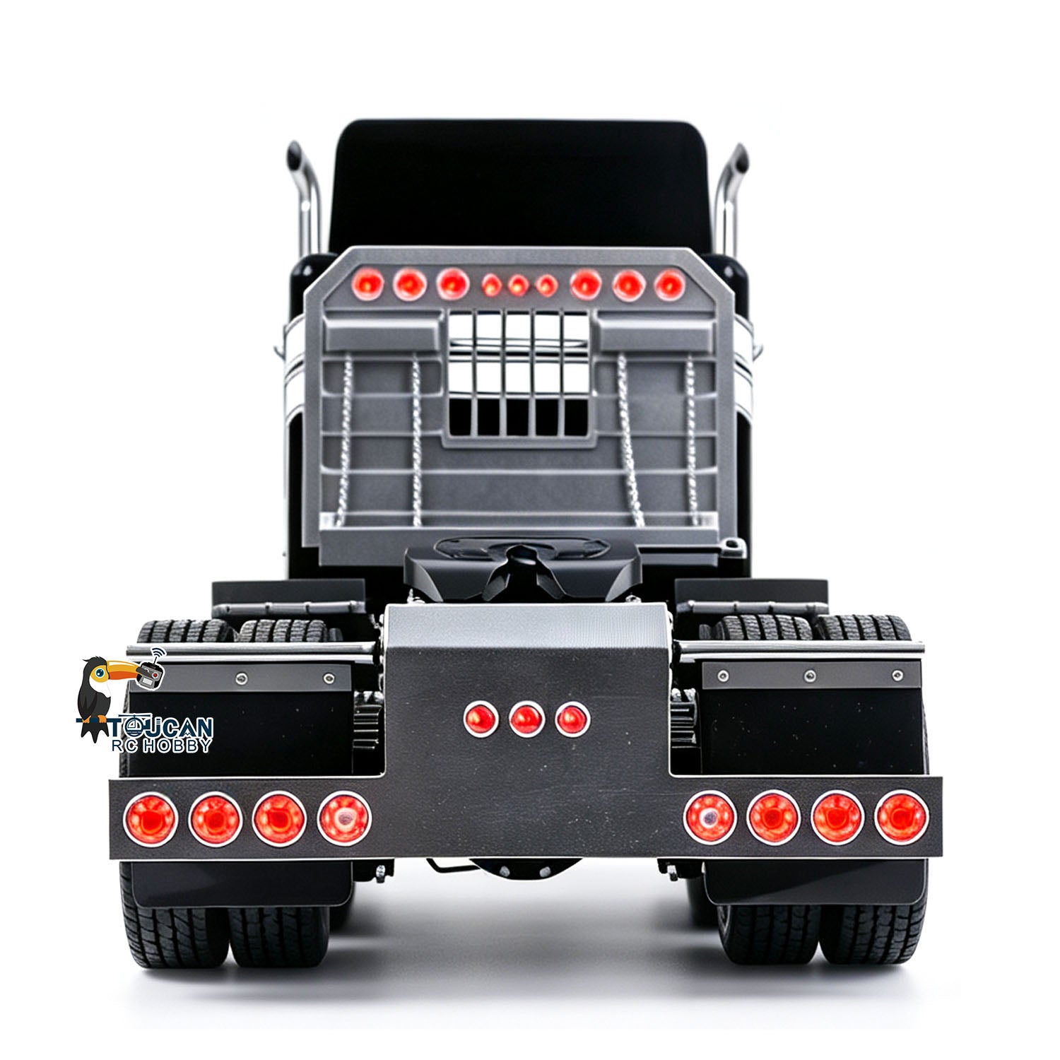 TOUCAN 1/14 RC 8X6 GrandHauler RC Tractor Truck Straight Rear View, Taillight Group, Metal Fender, Equipment Rack Decoration Parts, No Antenna