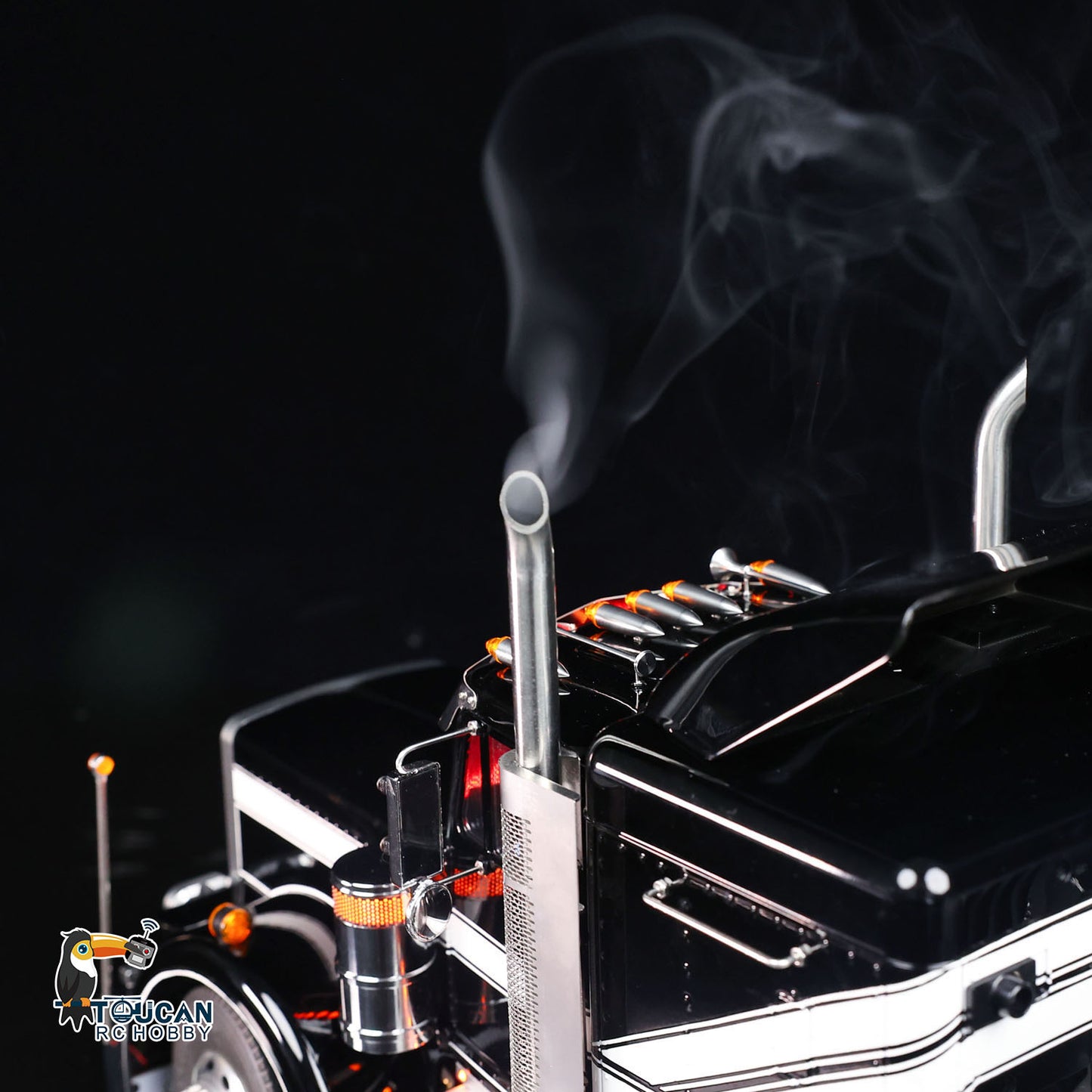 TOUCAN 1/14 RC 8X6 GrandHauler RC Tractor Truck Smoke Unit Working Demo, Simulated Exhaust Smoke Effect, Scale RC Truck Functional Display