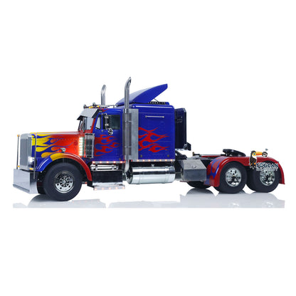 TOUCAN GrandHauler 56344 1/14 RC 6X4 Tractor Truck Flame Blue Right Side Full Profile, Metal Exhaust Chimney & Air Filter Accessories