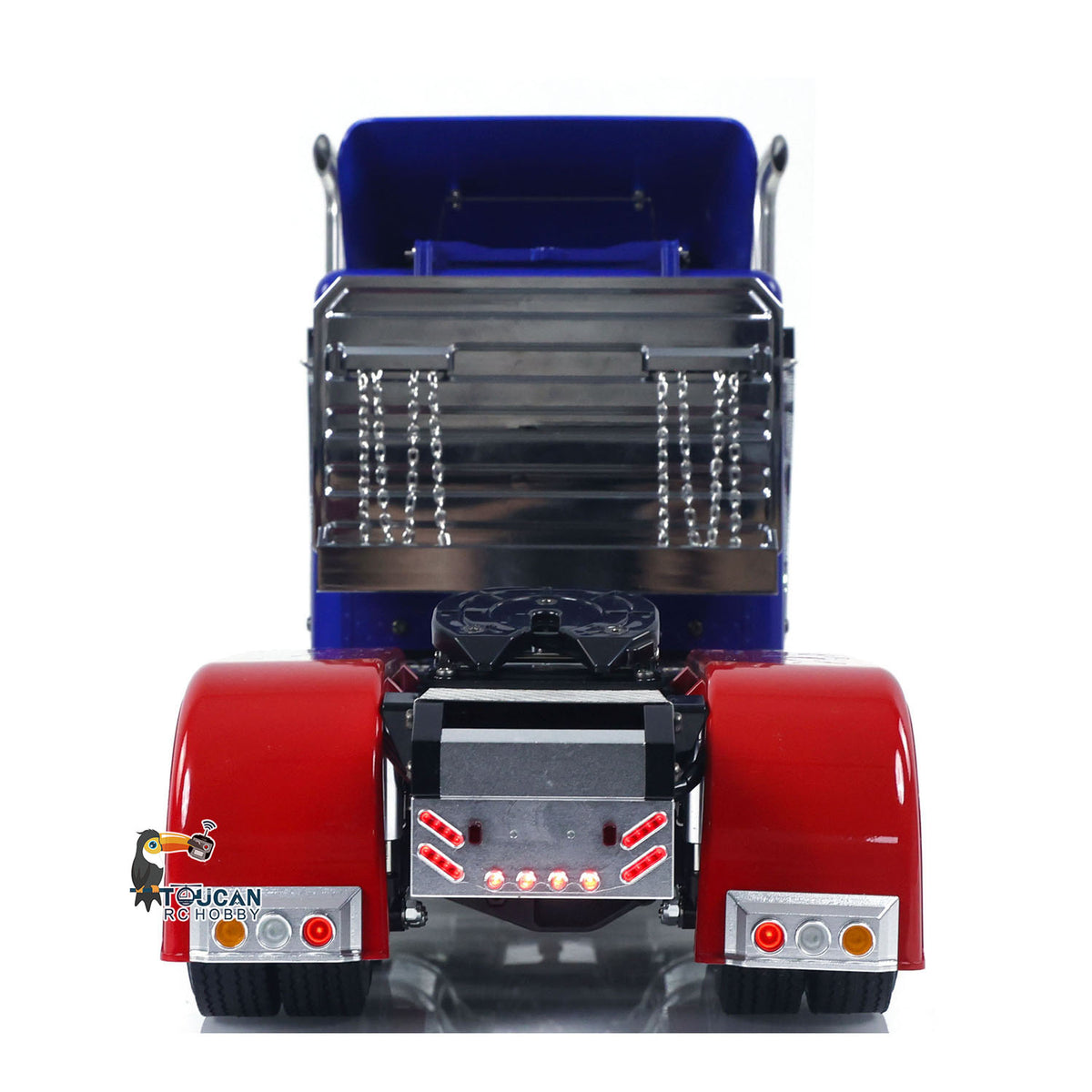 TOUCAN GrandHauler 56344 1/14 RC 6X4 Tractor Truck Straight Rear View, Tail Light Assembly & Rear Bumper Structure