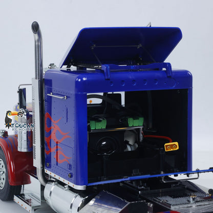 TOUCAN GrandHauler 56344 1/14 RC Tractor Truck Rear Cab Open View, Internal Electronic Components & Wiring Assembly Detail