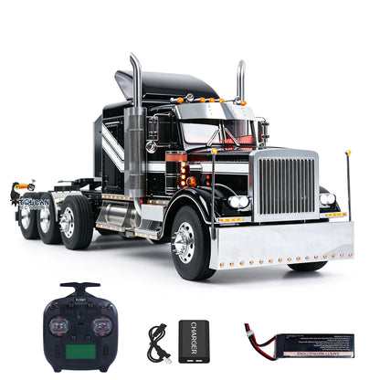 TOUCAN 1/14 RC Metal 8X6 GrandHauler Semi Truck Angled Static View, 3‑Speed Gearbox Axle Differential Lock, Smoke Unit Light Sound Group, Scale RC Heavy Hauler Model