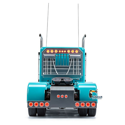 TOUCAN GrandHauler 1/14 RC 8X6 Metal Tractor Truck Blue Straight Rear View, Rear Tail Light Assembly & Fifth Wheel Coupling