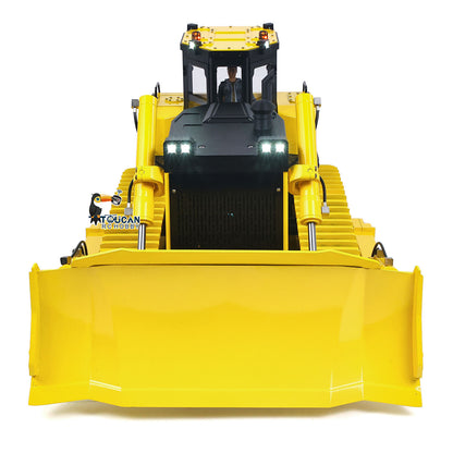 TOUCAN GZJC 1/12 Hydraulic Bulldozer D155AX Straight Front Head-On View, Wide Dozer Blade & Cabin Roof Working Lights